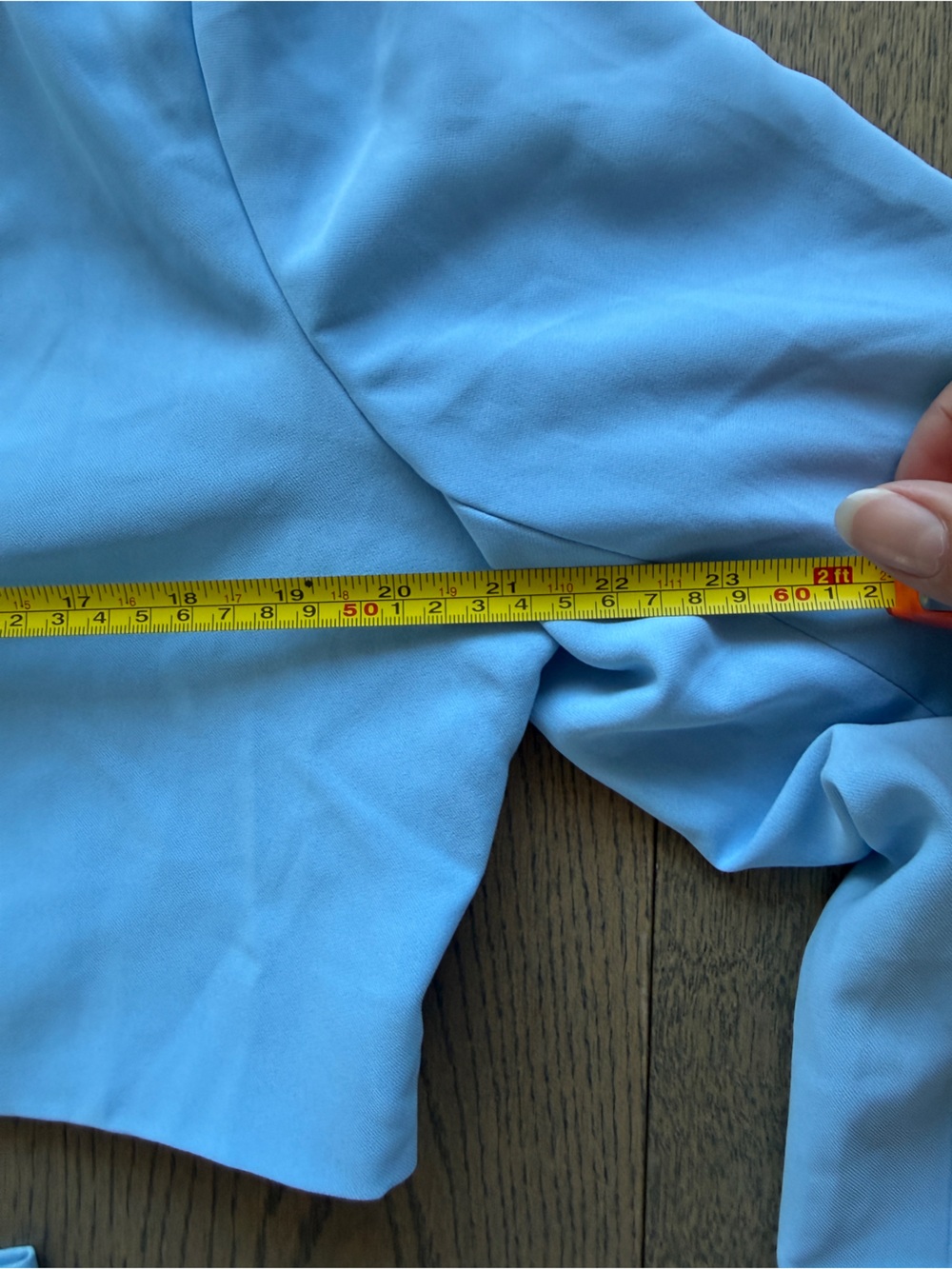 Powder blue blazer + high-waisted shorts set, size L - Picture 6 of 6